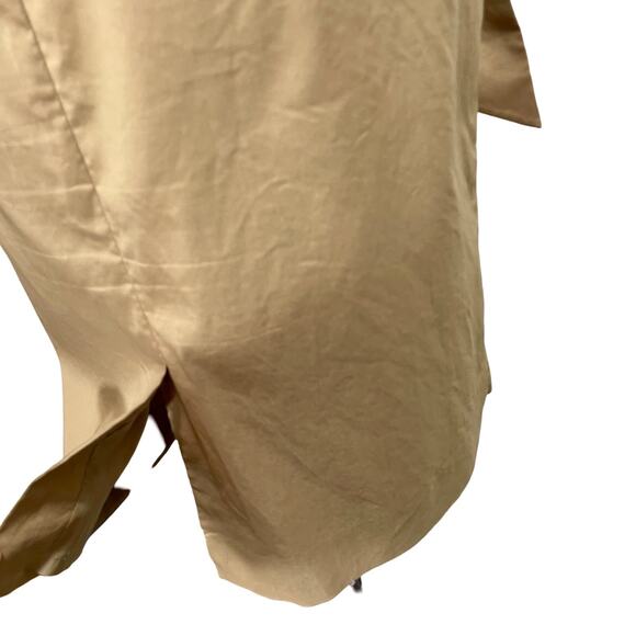 Ann Taylor Women's Y2K Khaki Collared Sheath Dress Zipper Front Tie Size 6 - Picture 6 of 9